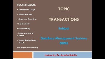 Transactions in DataBase Management Systems With Examples