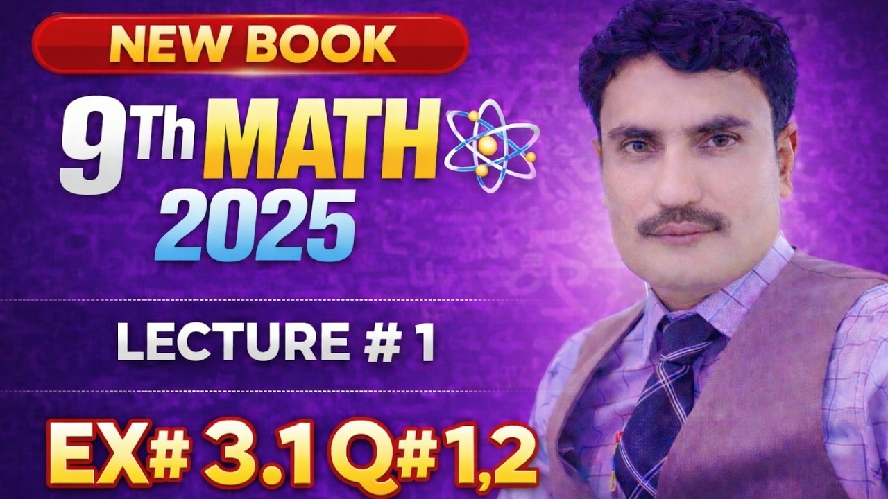 9th Class Math||New syllabus|| Exercise # 3.1|| Question # 1,2 @SirAsgharOfficial