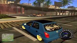 Gta sa- mostrando alguns mods e role com o celta fazendo pancadão na praia (mod vibrar auto falante)