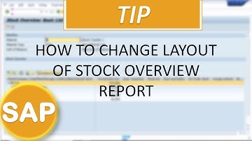 How to Change Layout of Stock Overview Report