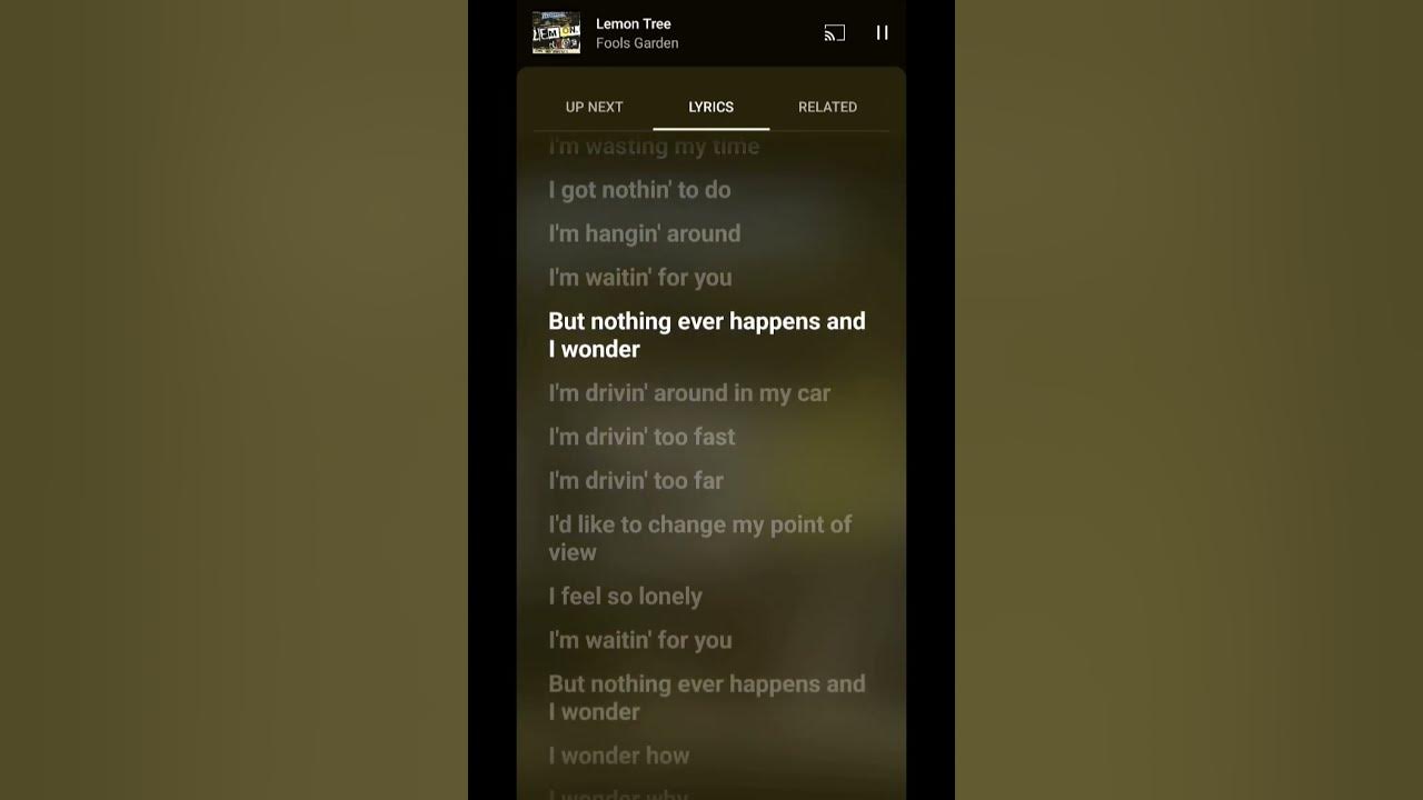 Lemon Tree - Fools Garden | Lyrics On Screen #lyrics #music #song #songs
