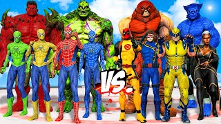 TEAM SPIDER-MAN COLOR & HELL HULK & MONSTER HULK vs TEAM X-MEN - EPIC SUPERHEROES WAR Wealth