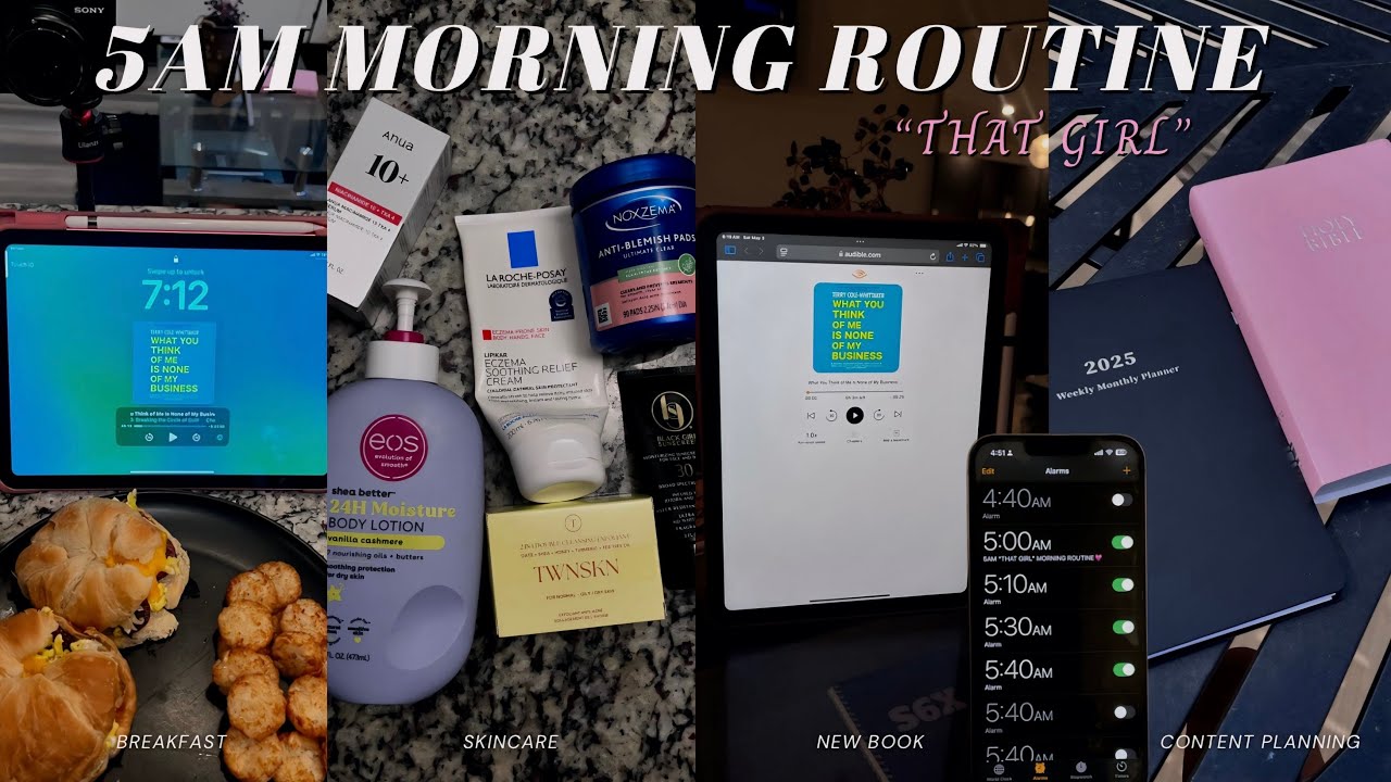 trying the viral 5AM “THAT GIRL” MORNING ROUTINE🎀 AGAIN: skincare ...
