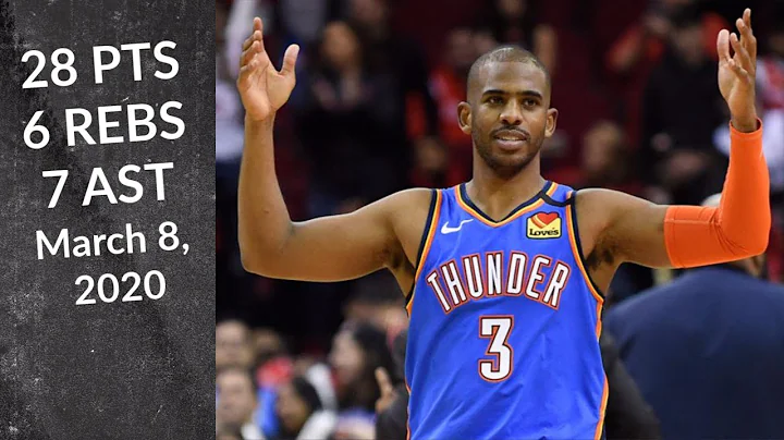 Chris Paul 28 PTS 6 REBS 7 AST | OKC vs Celtics | Full Highlights 3/8/2020