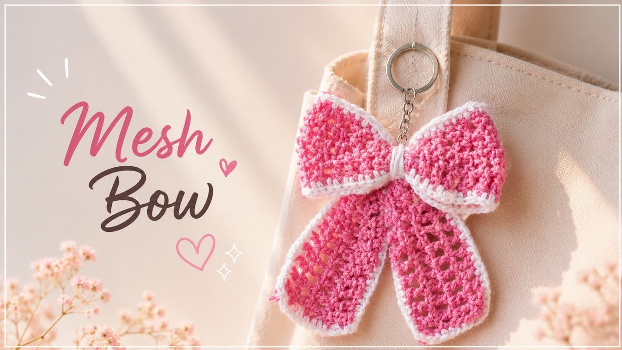 How To Crochet A Mesh Bow Keychain Easy DIY Open Stitch Bow Tutorial how-to-crochet-a-mesh-bow-keychain-easy-diy-open-stitch-bow-tutorial