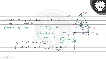 Using integration, find the area of the triangle whose vertices are...
