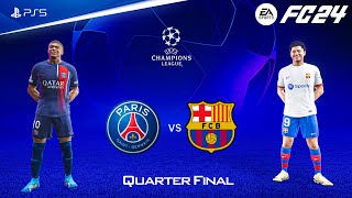 FC 24 - PSG vs Barcelona | UEFA Champions League Quarter Final | PS5™ [4K60]