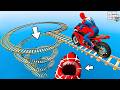 سبايدر مان اصعب دراجة نارية فوق اسماك القرش Superheroes Ride On Motorcycle Stunt Funny Moments