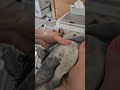 Stretching rabbit hide into leather