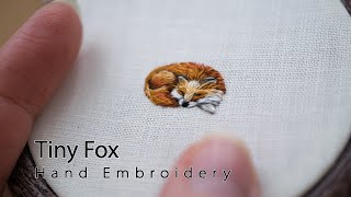 Hand Embroidery Art - Thread Painting a Tiny Fox