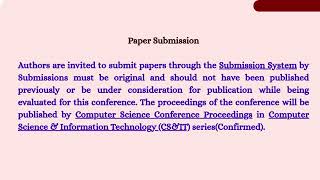 15th International Conference on Software Engineering and Applications (SEA 2026)