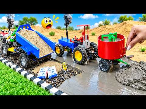 DIY Mini Concrete Mixer Truck Builds a Modern Concrete Road | Science Project