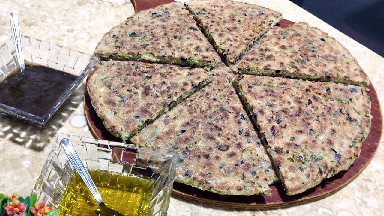 Kesra Algérienne Kabyle aux olives, oignon, poivron et menthe