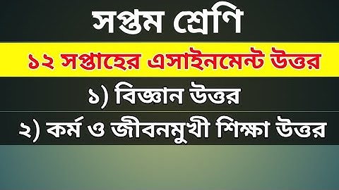 সপ্তম শ্রেণি ১২ সপ্তাহের এসাইনমেন্ট উত্তর ২০২১ | Class 7, 12 week Full #Assignment answer