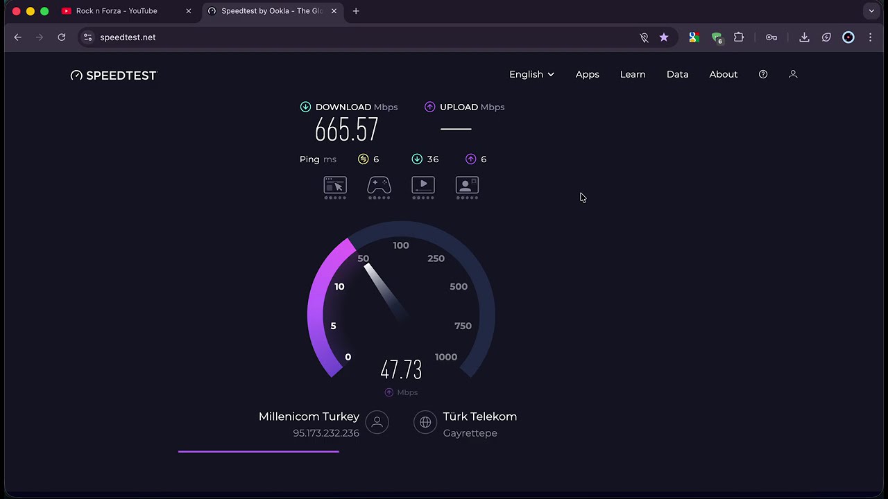 Speedtest Millenicom 1000 Mbps / WiFi 6 / Macbook Air