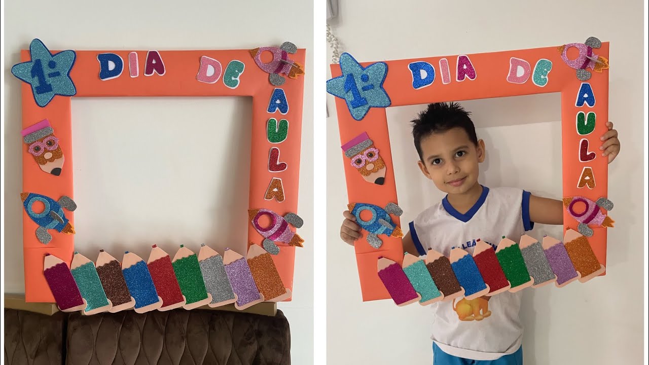 Como fazer moldura primeiro dia de aula/ volta as aulas