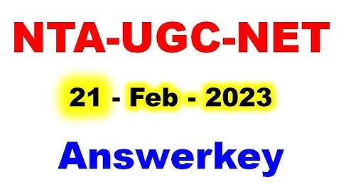 ugc net answer key 21/2/2023 | UGC NET 21 february 2023 exam answerkey | Answerkey UGC NET feb 2023