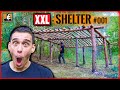 XXL SHELTER bauen | Übernachtung im NEUEN CAMP | FEUERSTELLE | Survival Mattin