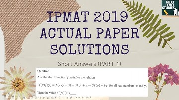 #IIM Indore 2019 Actual Paper Solutions Part 1