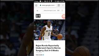 Rajon Rondo Reportedly Underwent Sports Hernia Surgery, Out 4-6 Weeks