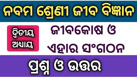 নবম শ্রেণীর জীবন বিজ্ঞান অধ্যায় ২য় প্রশ্নের উত্তর l জীব কোষ ও এহারা সংস্থা প্রশ্নের উত্তর l 