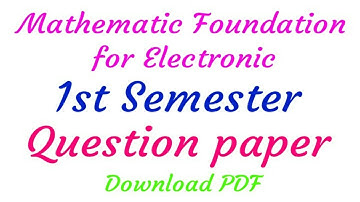 DU 2017 Mathematical Foundation for Electronic | Bsc.Electronic Science....