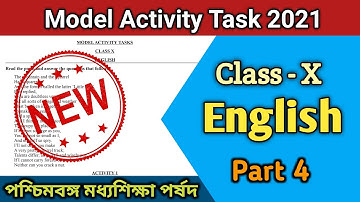 Class 10 English Model Activity Task Part 4 | Model Activity Task 2021 | #WBBSE Class X English