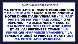 Ma petite amie a insisté pour que son " meilleur ami " masculin se joigne à notre dîner...