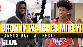 Bronny James watches Mikey Williams make HISTORY! 😳 Pangos Day Two Recap