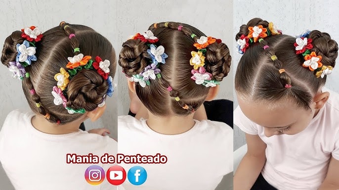 Penteado Infantil Fácil com Liguinhas para Páscoa