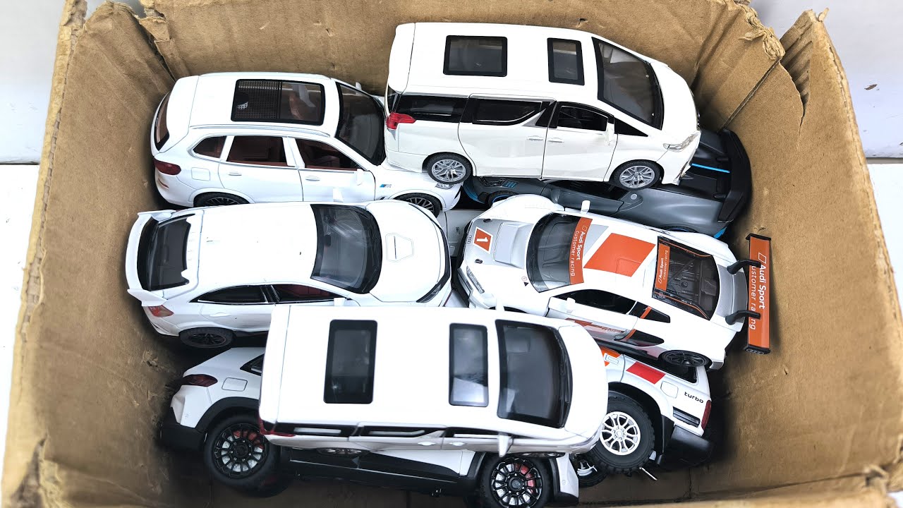 Box Full of Model Cars -Mazda Mx5, Koenigesgg Jesko, Lamborghini Scv12, Byd Yang Wang U8, Toyota Car