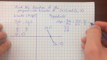 Write equation of perpendicular bisector