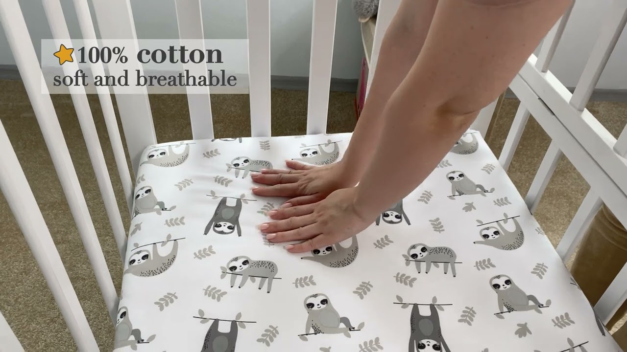 My Little Zone - Little Sloth Collection - Changing Pad Covers and Baby Crib Fitted Sheets Sets