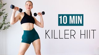 10 MIN KILLER HIIT Full Body Workout (Light Weights, Cardio At Home) screenshot 3