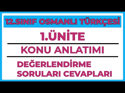 12.SINIF OSMANLI TÜRKÇESİ