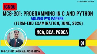 MCS 201 Solved PYQ | Programming in C and Python | TEE June 2026 | Q1