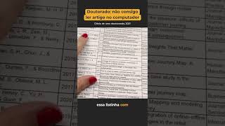 Ler artigo impresso ou no computador: como eu organizava a revisão de literatura #shorts #mestrado