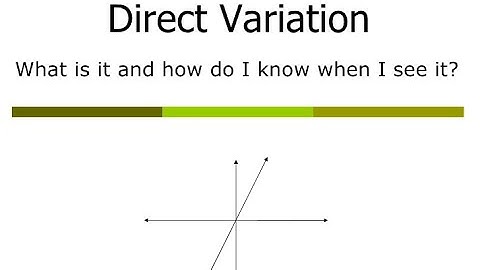 Algebra 1 Unit 5 Lesson 2: Direct Variation