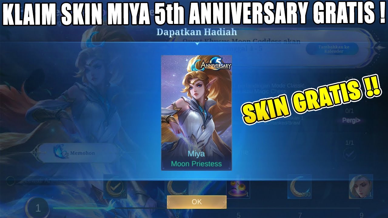 CARA DAPATKAN SKIN GRATIS MIYA "MOON PRIESTESS" DI EVENT ANNIVERSARY