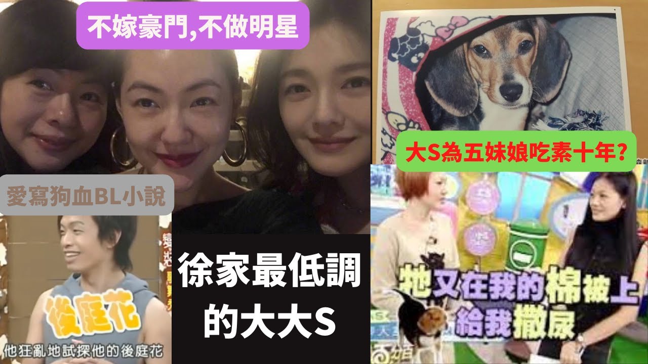 大大S徐熙嫻顏值不輸大小S卻不愛豪門,不當明星但愛寫BL小說.讓大S吃素十年,小S又愛又恨的狗五妹娘