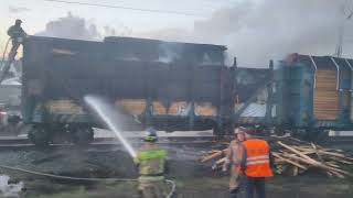 В Иркутске тушат крупный пожар на подъездном пути железнодорожной станции Кая18 мая 2023 г.