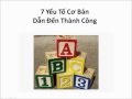 Kiếm Tiền Qua Mạng - 7 Yếu Tố Cơ Bản Dẫn Đến Thành Công