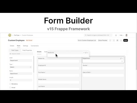 Form Builder | Frappe Framework Version 15