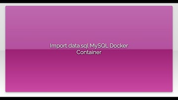 Import data.sql MySQL Docker Container