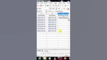 Libreoffice calc workdays #shorts #libreoffice #libreofficecalc