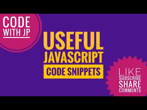 Useful JavaScript  Code Snippets || CODE WITH JP ||