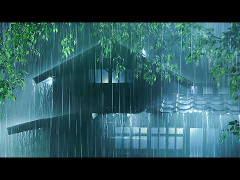 Remove Negative Thoughts & Fall Asleep Fast | Heavy Rainstorm on Tin Roof & Intense Thunder Sounds