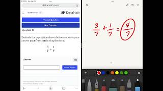 Pre-assessment Algebra 1, Delta Math Q43