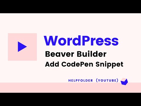 WordPress Beaver Builder - How to Add CodePen Snippet with HTML Module