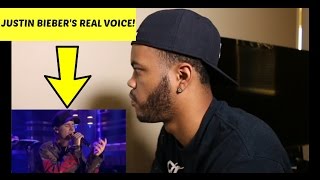 Justin Bieber REAL VOICE (Without Autotune) REACTION!!!
